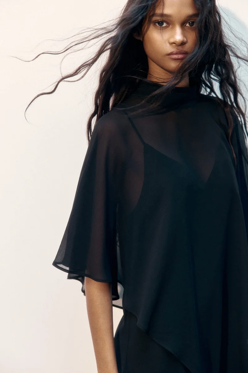 H&M  Cape-layered dress for Women | Best Price UAE